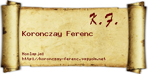 Koronczay Ferenc névjegykártya