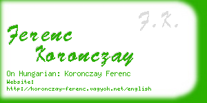 ferenc koronczay business card